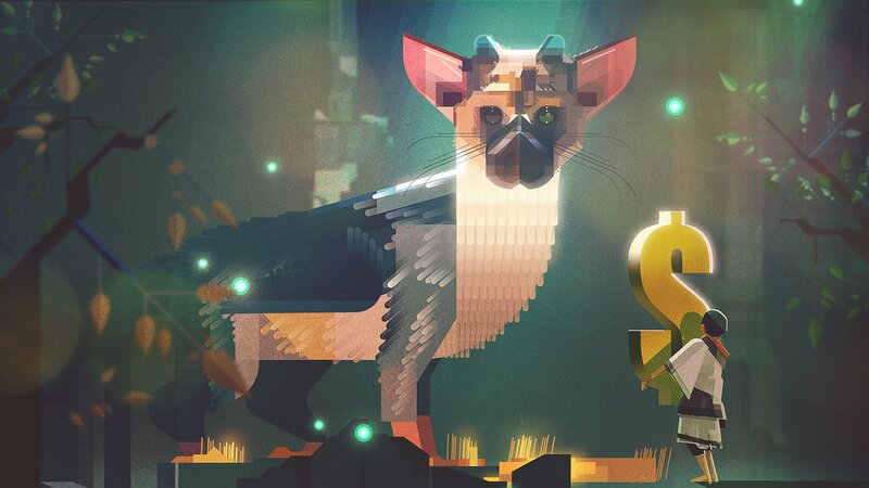 Giant Cat Statue — Green