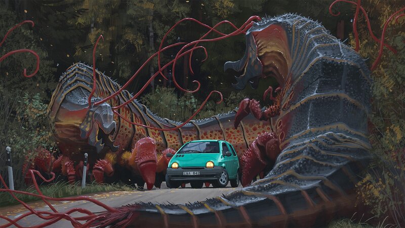 Giant Centipede Monster — Green