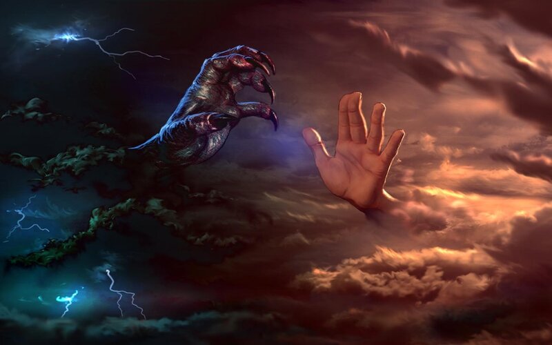 Giant Claw Reaching for Hand