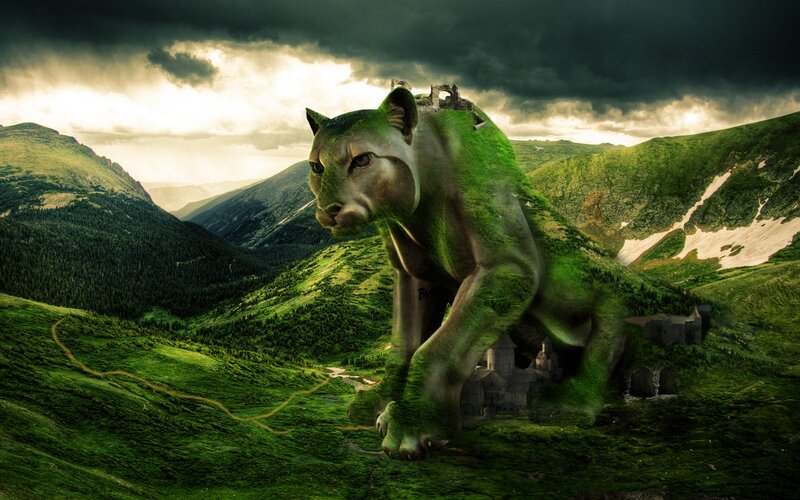 Giant Cougar Statue