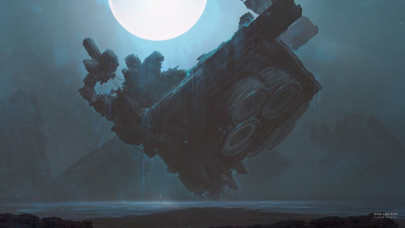 Giant Crashed Spacecraft