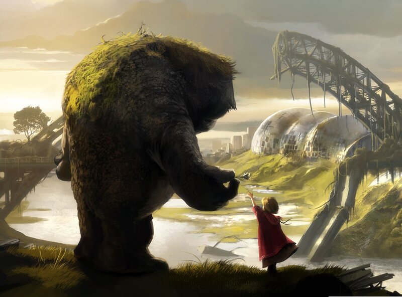 Giant Creature and Child