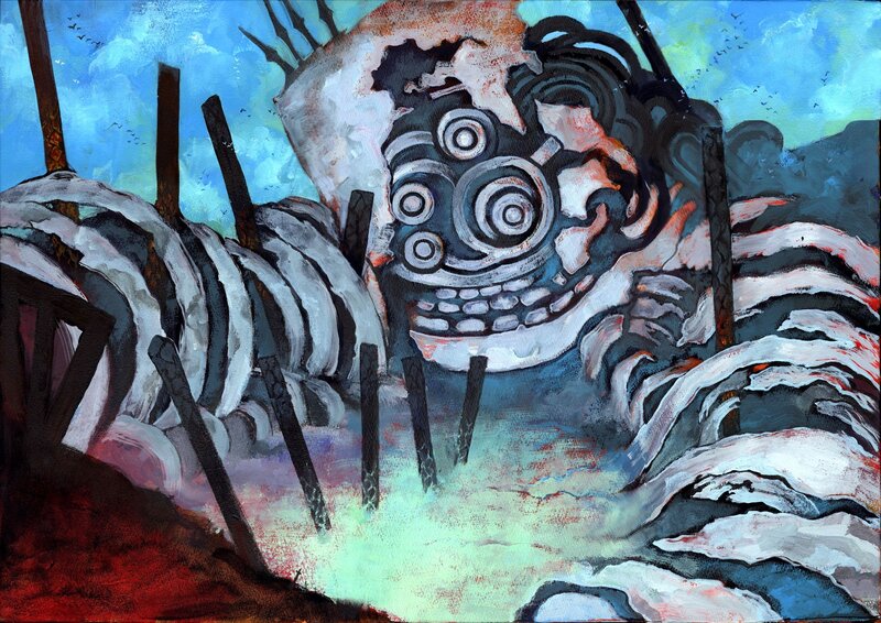 Giant creature in a storm