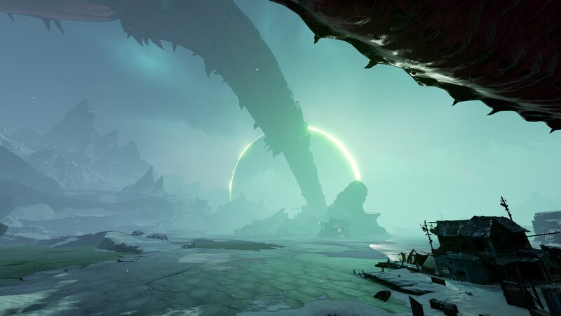 Giant Creature in Snowy Landscape