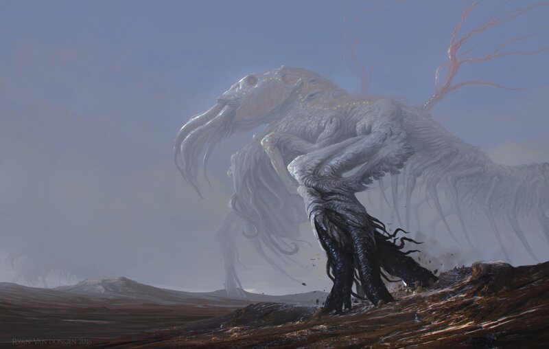 Giant Creature on Barren Land