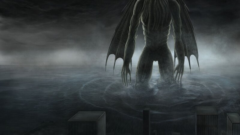 giant creature rising from sea