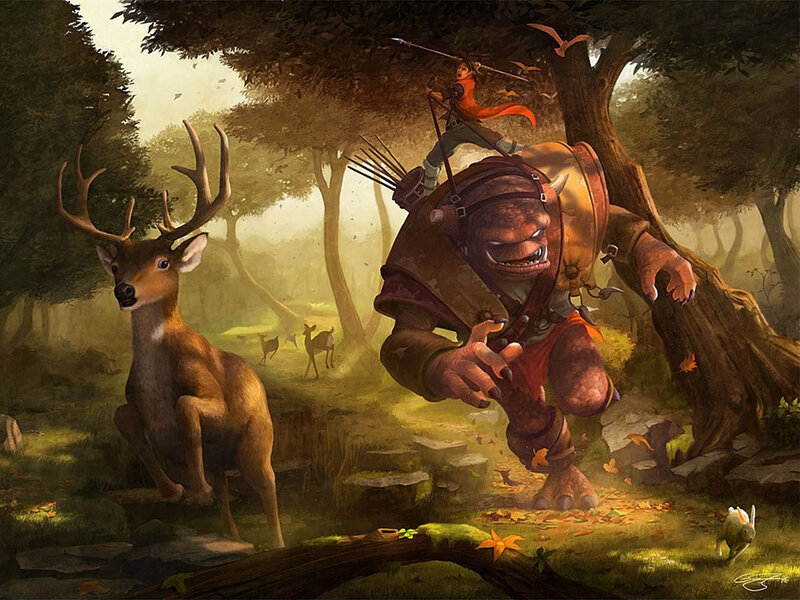 Giant Creature with Archer