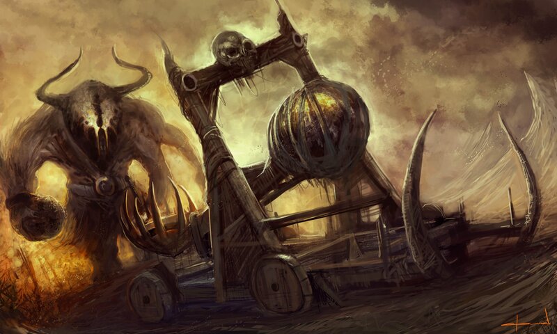 Giant Creature with Catapult