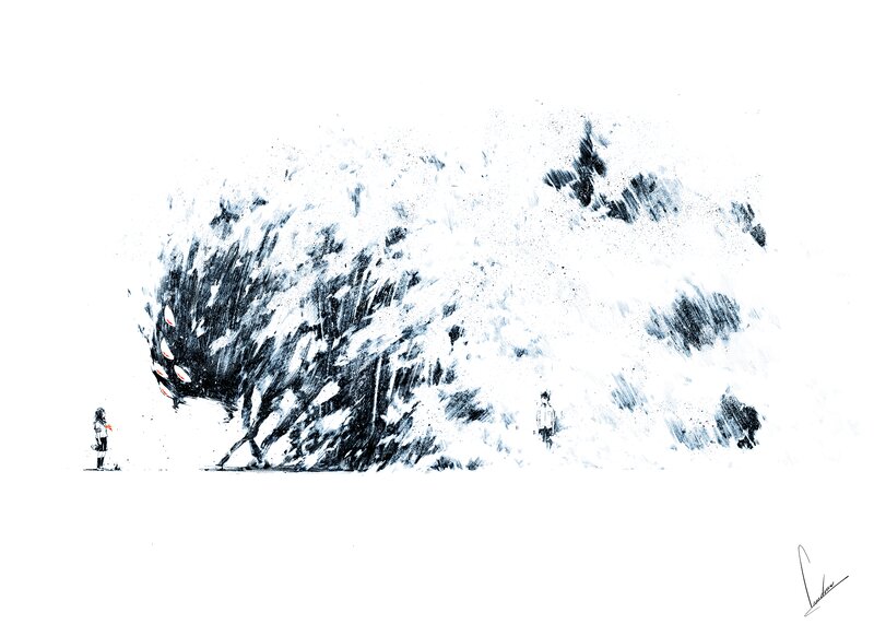 Giant Creature with Children — Black