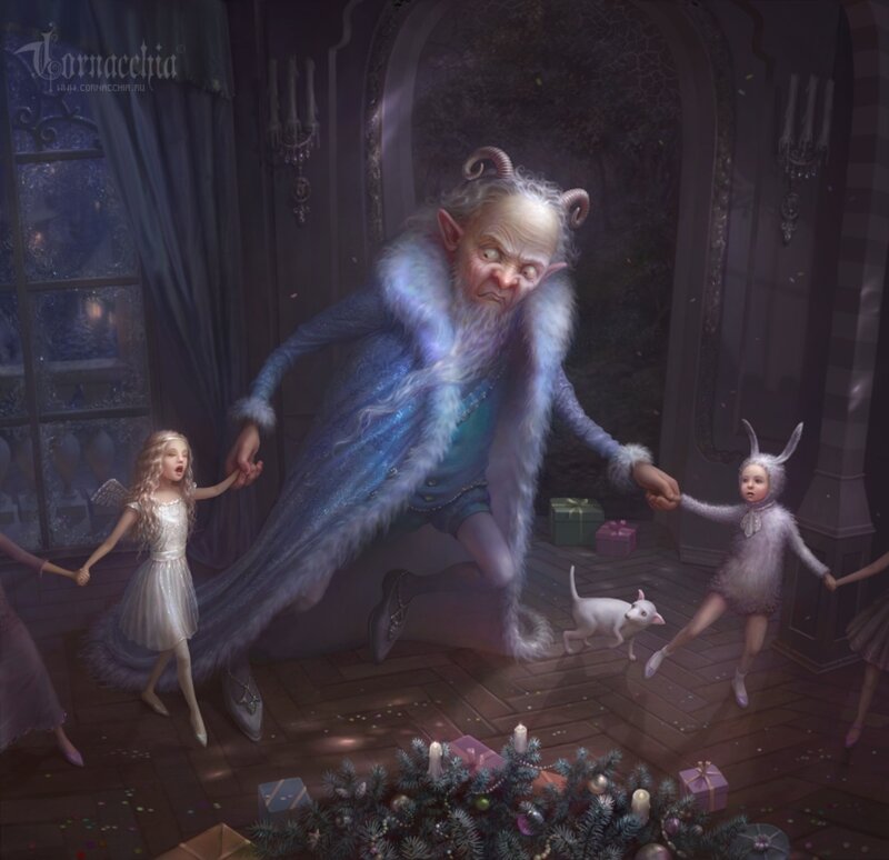 Giant Creature with Children — Blue