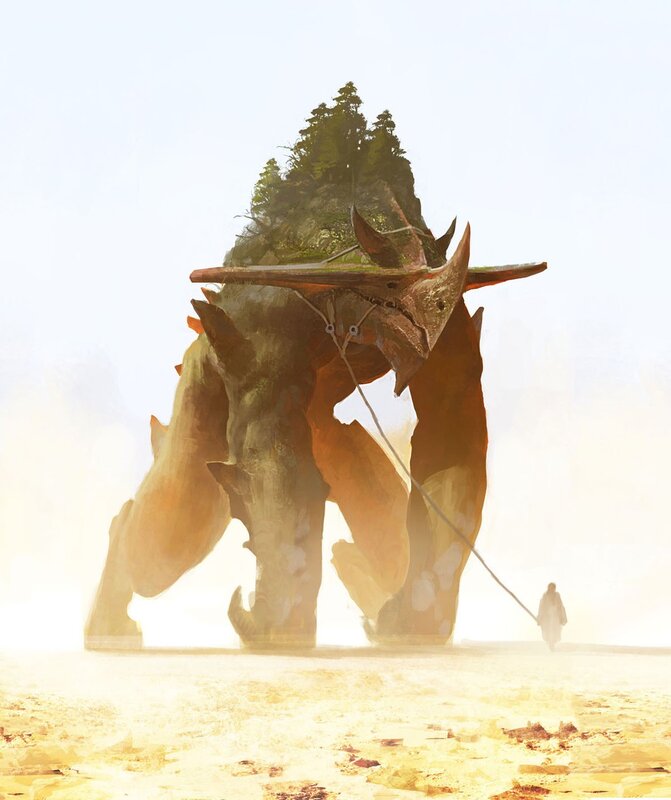 giant creature with forest on back
