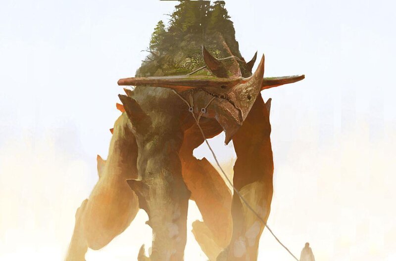 giant creature with forest on back