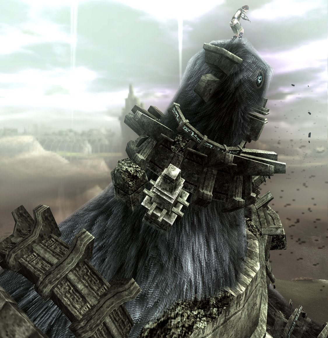 giant creature with warrior on back