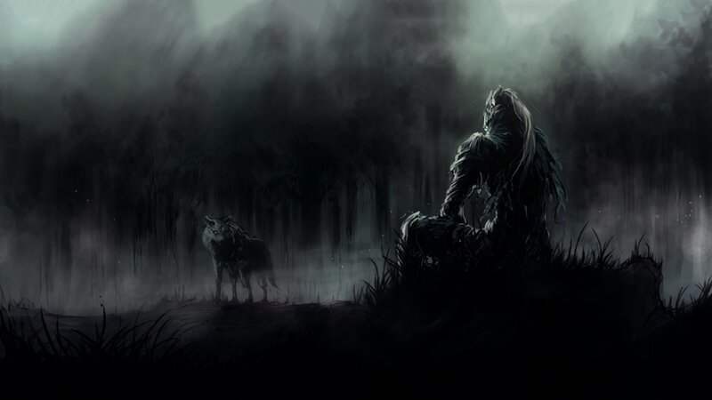Giant Creature with Wolf