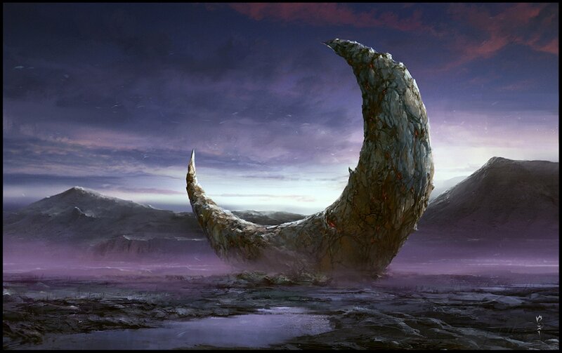 Giant Crescent Moon Rock