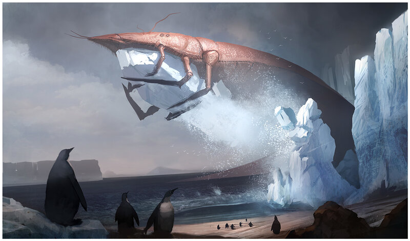 Giant crustacean attacks penguins