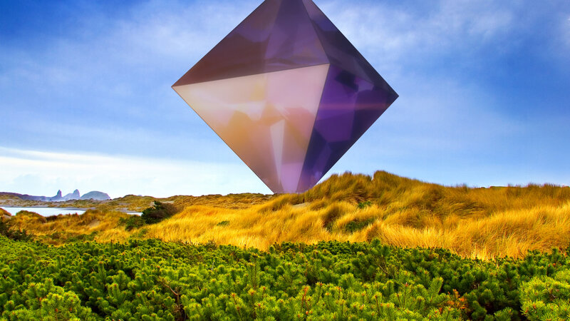 Giant crystal over dunes