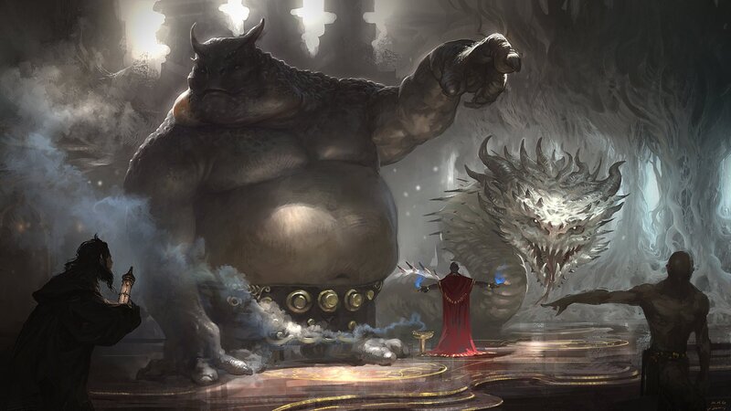 Giant Demon and Dragon