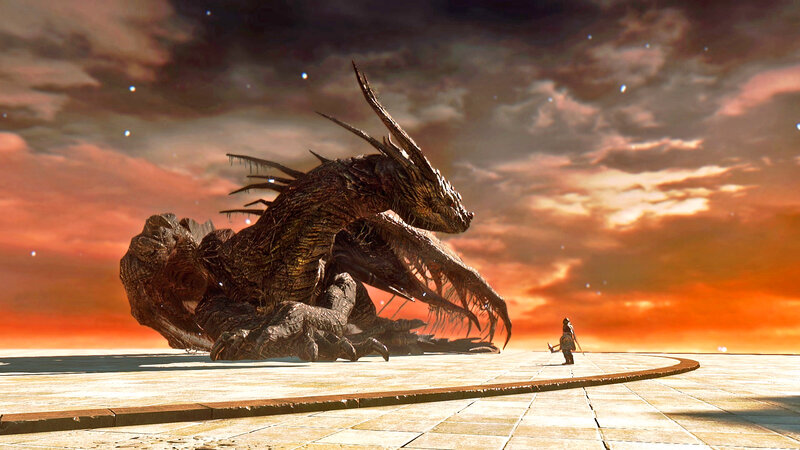 Giant Dragon and Warrior — Orange
