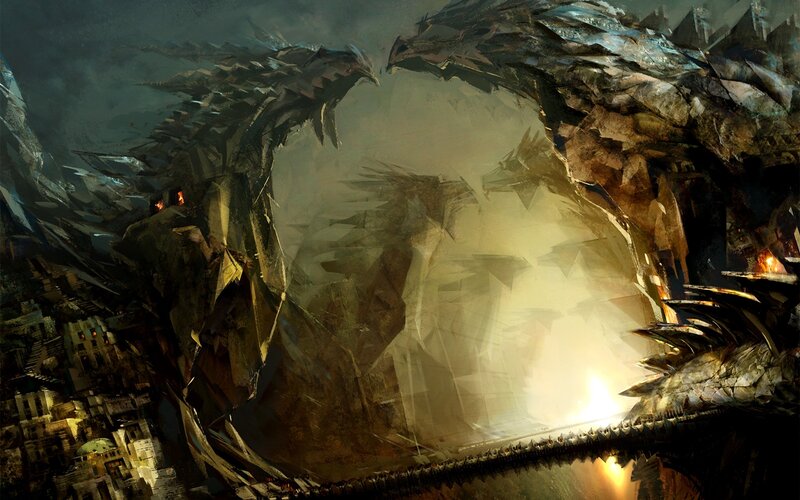 Giant Dragon Coiled