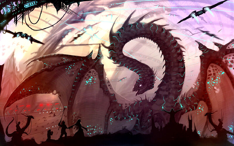 Giant Dragon in Cave