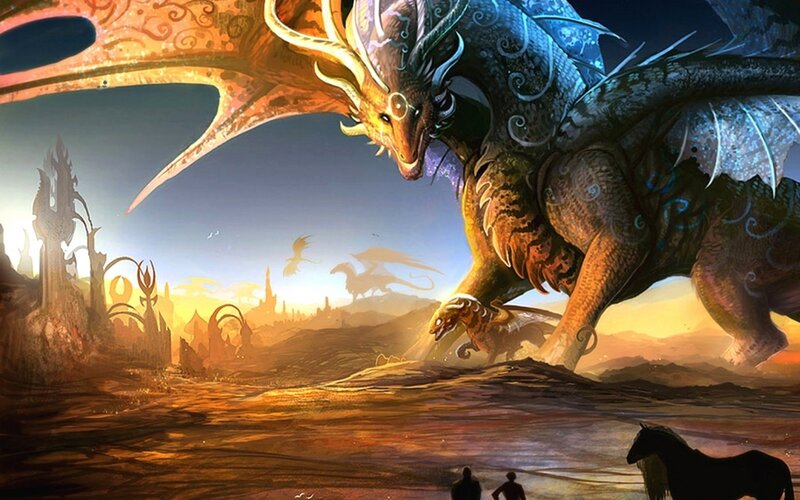 Giant Dragon in Desert