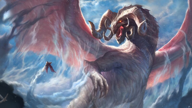 Giant Dragon in Sky — Blue, Dramatic