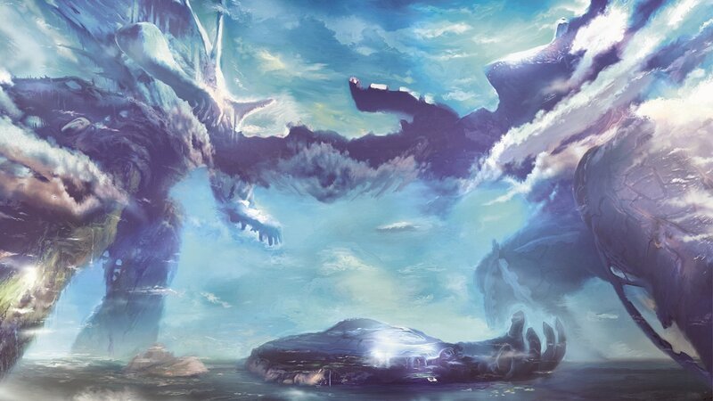Giant Dragon in Sky — Blue