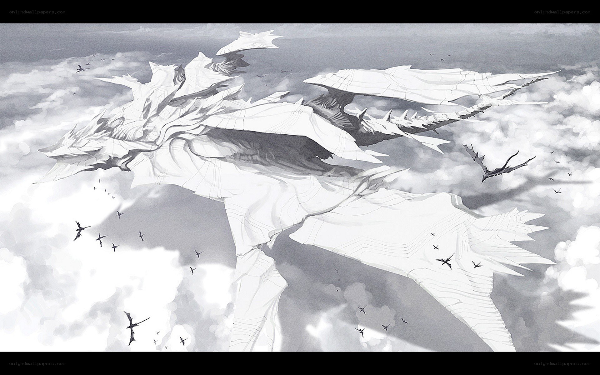 giant dragon in the clouds