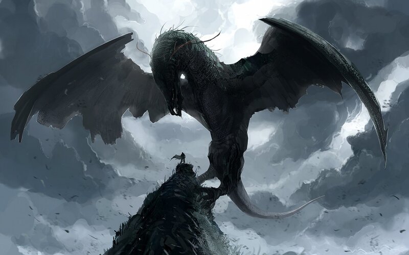 Giant Dragon on Cliff