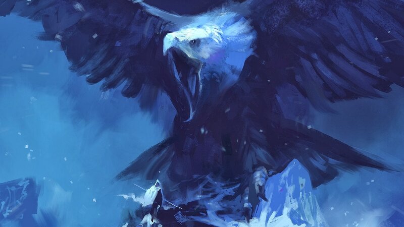 Giant Eagle Attacking — Blue