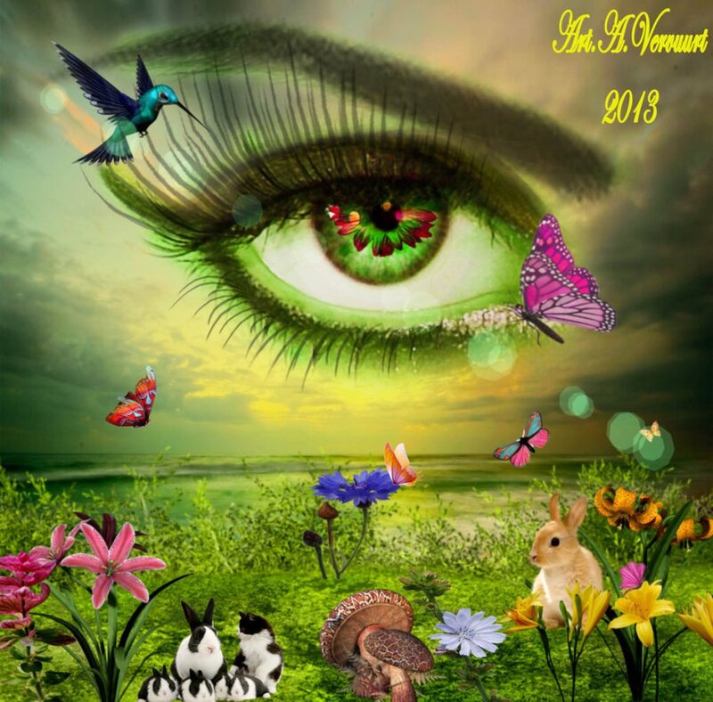 Giant Eye in Landscape