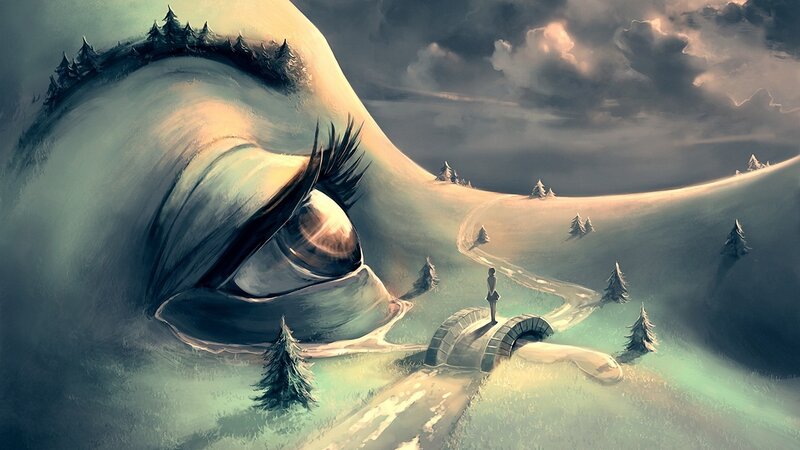 Giant Eye Landscape — Green