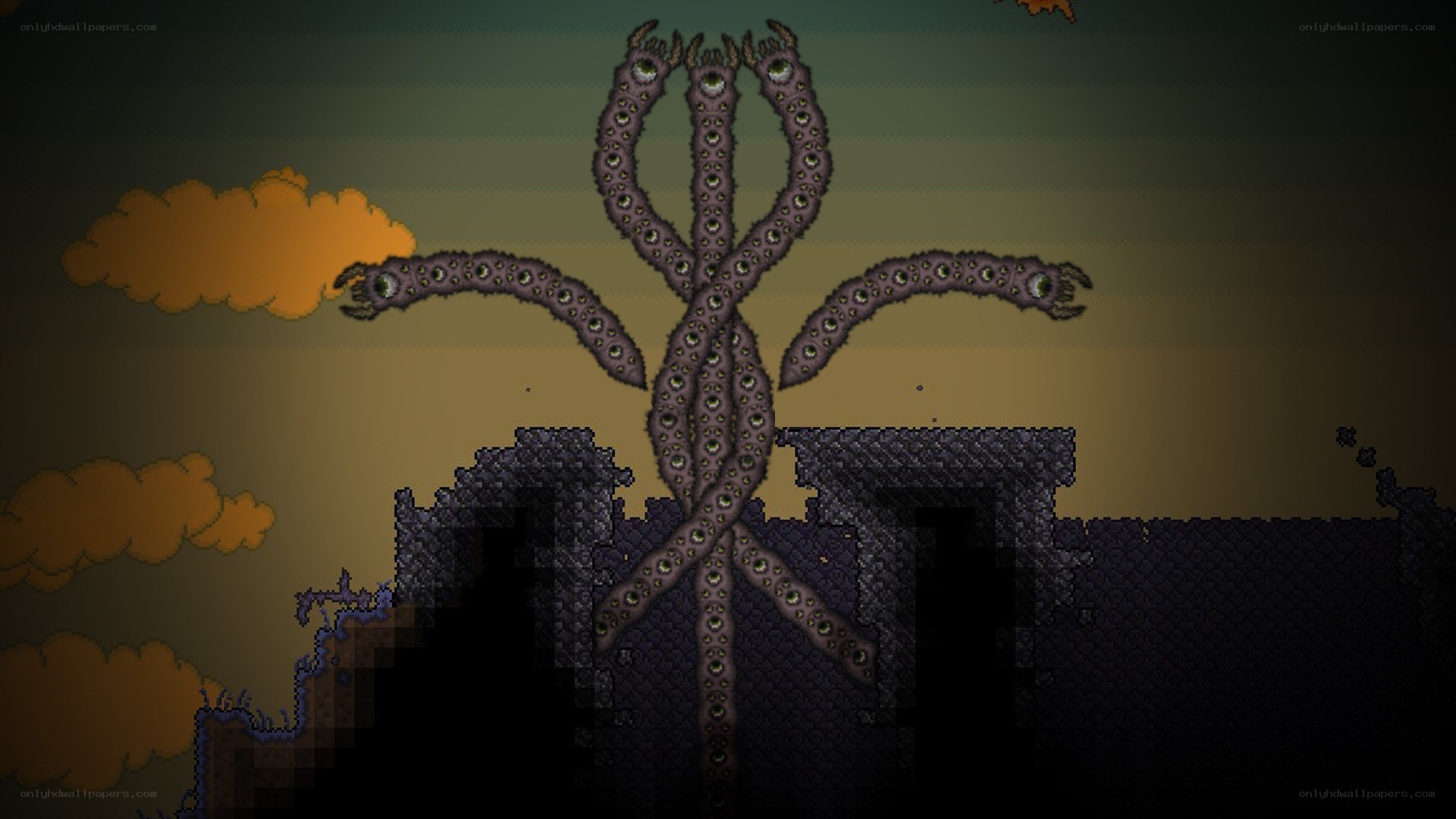 Giant eye monster in pixel art