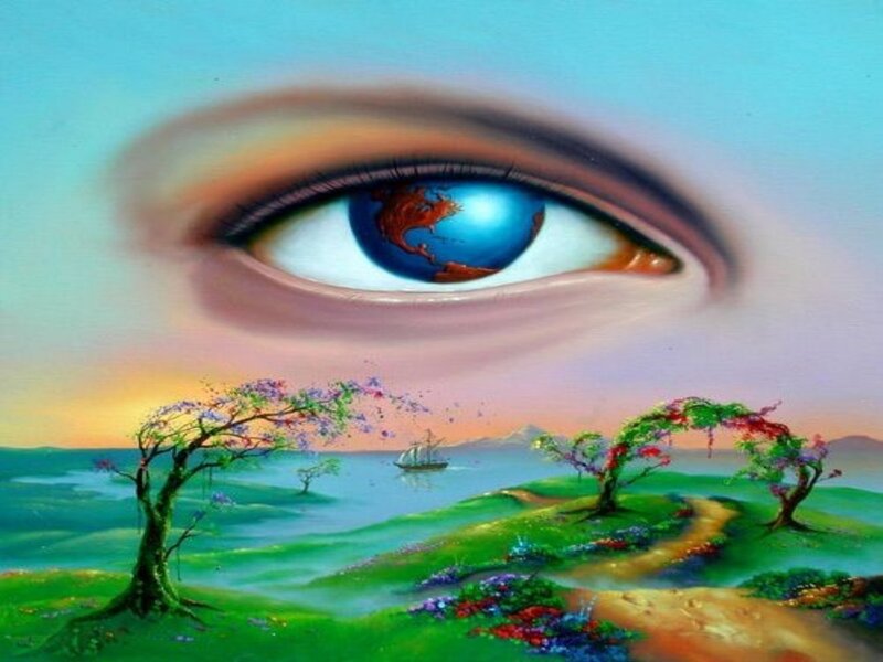 Giant Eye over Landscape