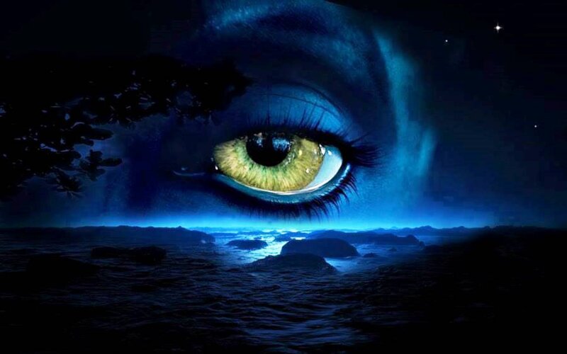 Giant Eye over Ocean