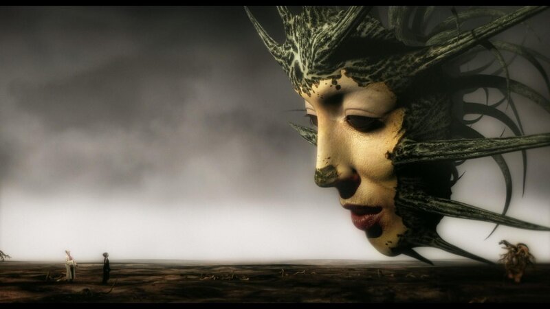 Giant Face with Spiky Crown — Gray