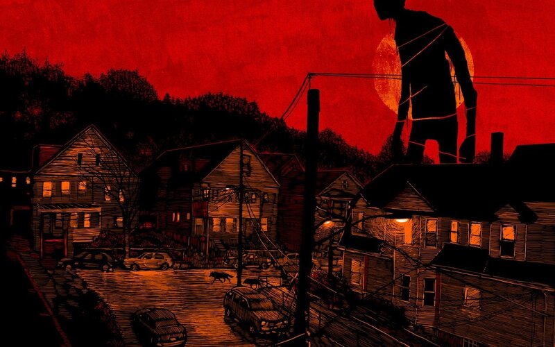 Giant Figure over Houses