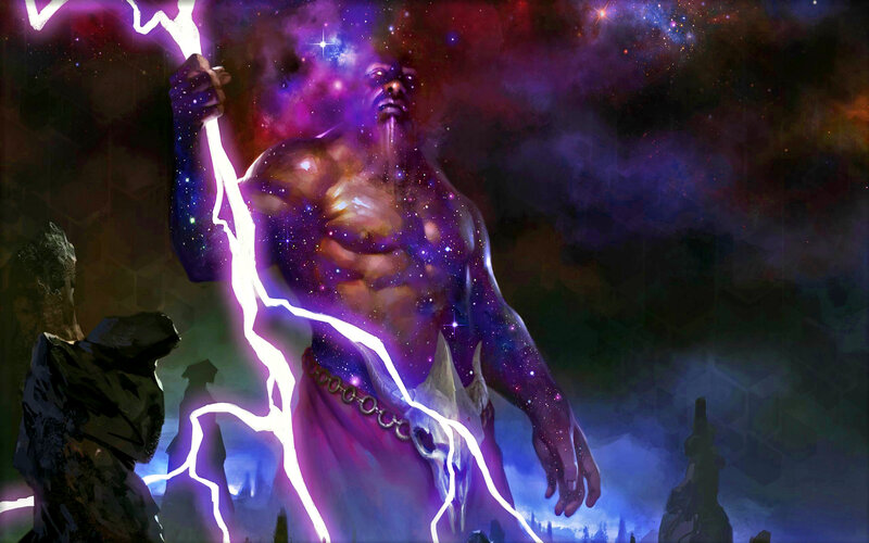 Giant Figure with Lightning