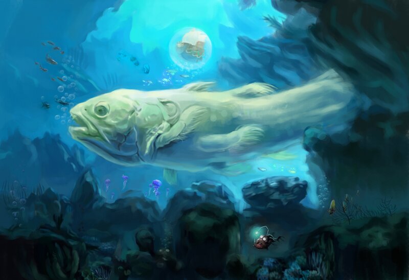 Giant Fish in Cave