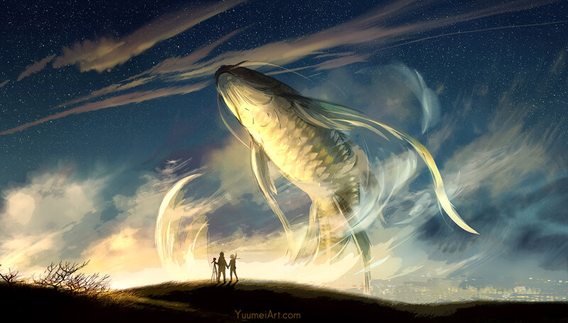 Giant Fish in Sky — Blue