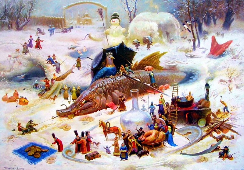 Giant Fish in Snow