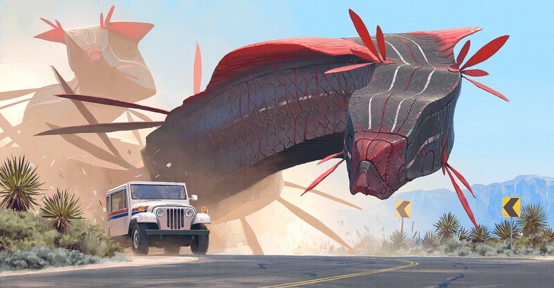 Giant Fish-like Creature — Blue