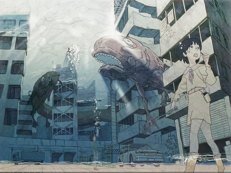 Giant Fish Monsters in City
