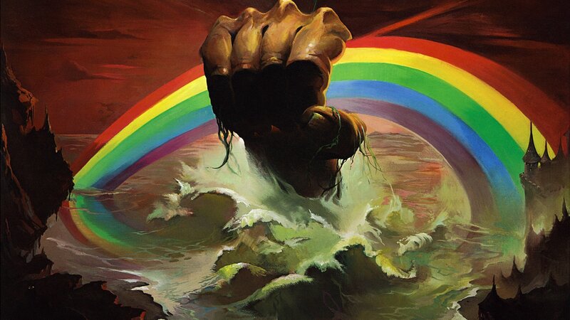 Giant Fist Emerging from Water — Red