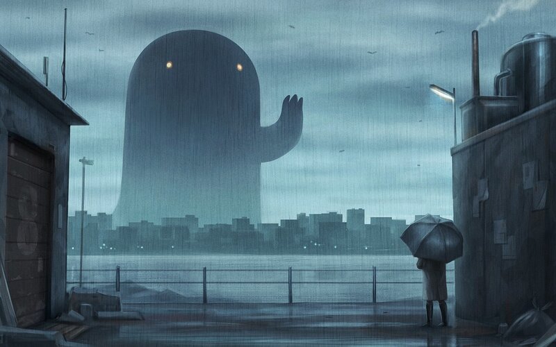 Giant Ghost Figure