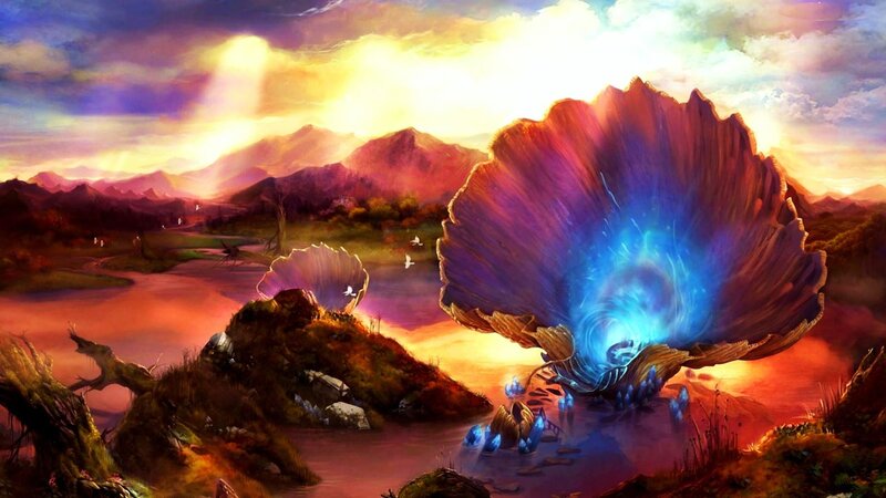 Giant Glowing Shell — Blue