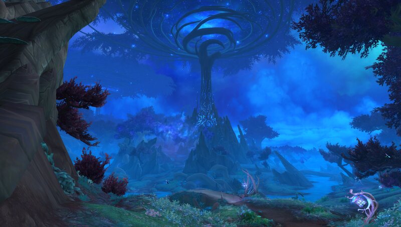 Giant Glowing Tree — Blue, Serene