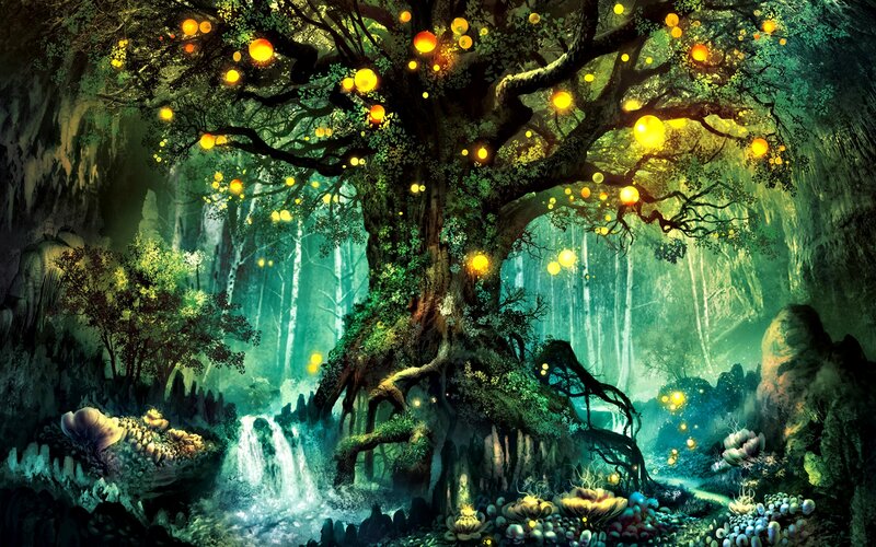 Giant Glowing Tree — Green