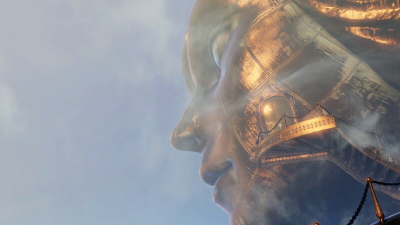 giant golden statue face
